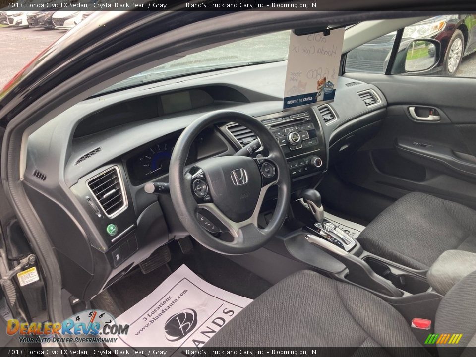 2013 Honda Civic LX Sedan Crystal Black Pearl / Gray Photo #9