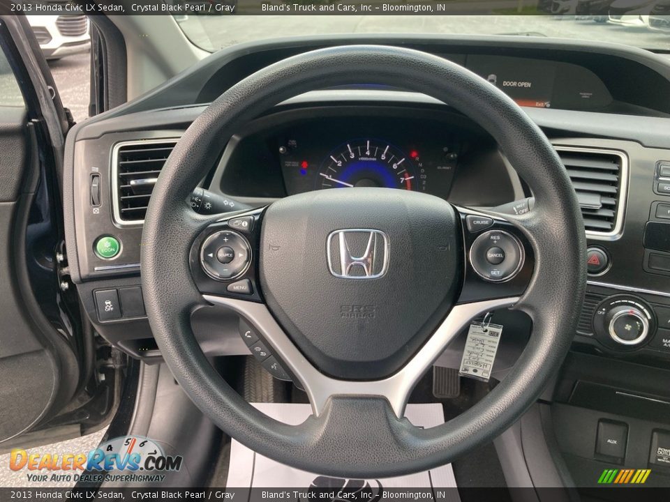 2013 Honda Civic LX Sedan Crystal Black Pearl / Gray Photo #15