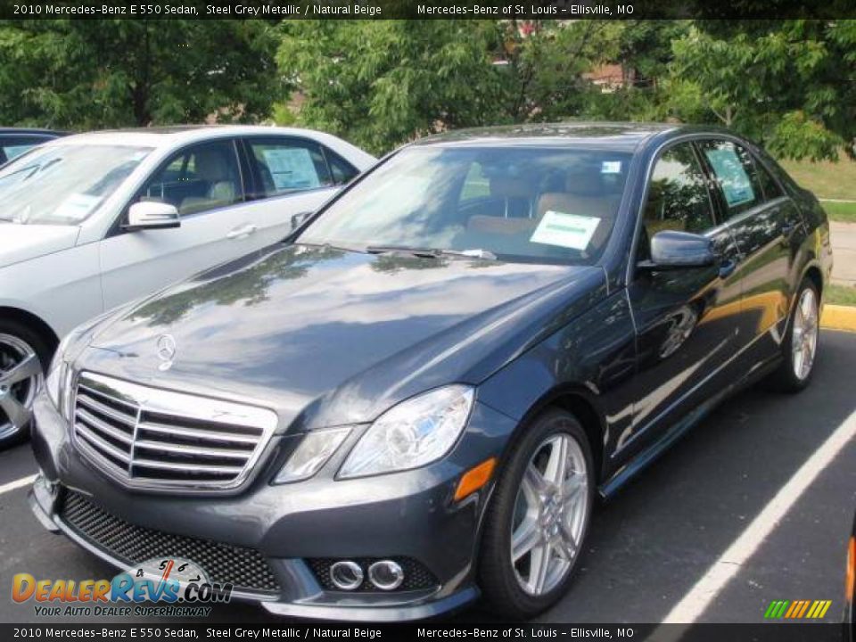 2010 Mercedes-Benz E 550 Sedan Steel Grey Metallic / Natural Beige Photo #1