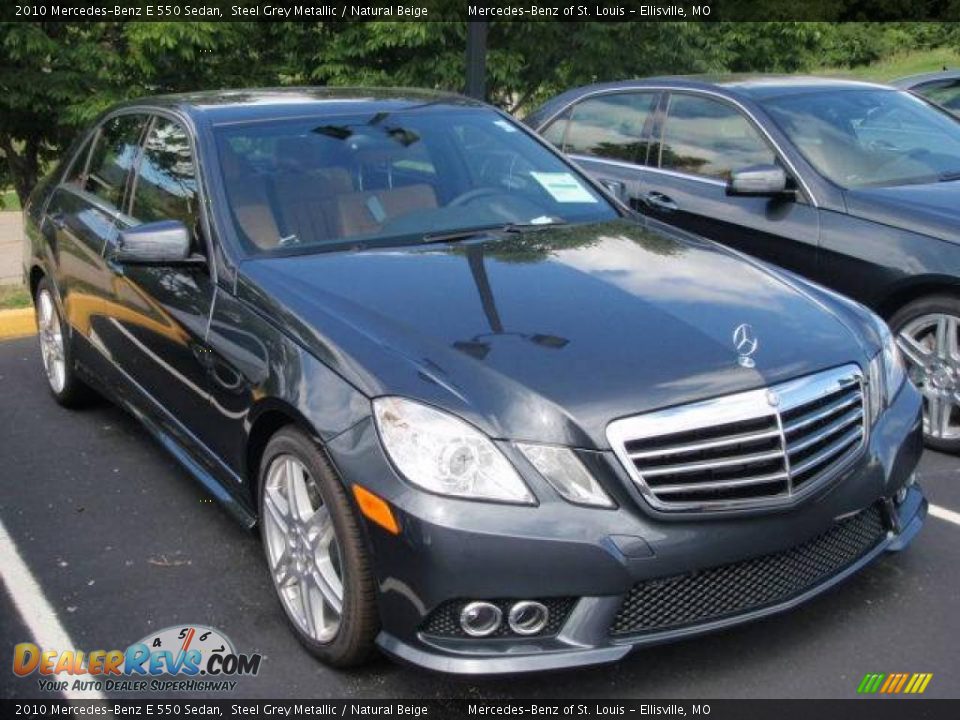 2010 Mercedes-Benz E 550 Sedan Steel Grey Metallic / Natural Beige Photo #3