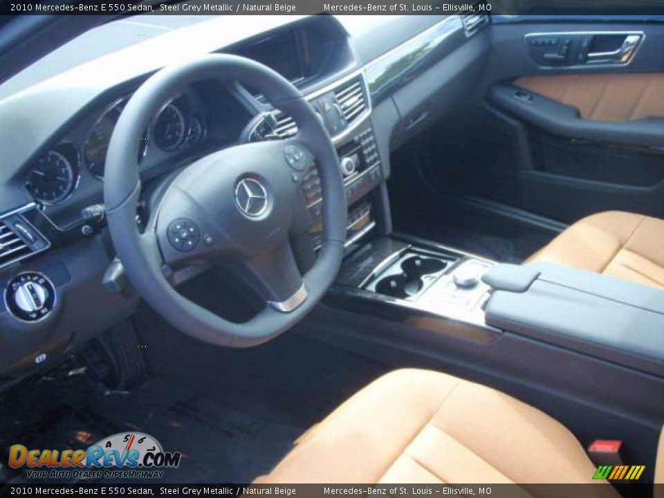 2010 Mercedes-Benz E 550 Sedan Steel Grey Metallic / Natural Beige Photo #9