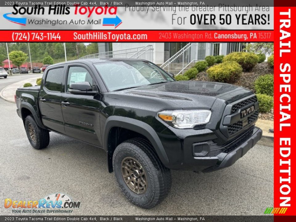 2023 Toyota Tacoma Trail Edition Double Cab 4x4 Black / Black Photo #1