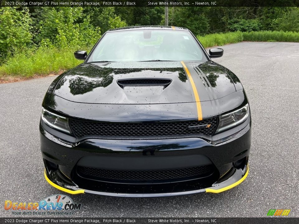 Pitch Black 2023 Dodge Charger GT Plus Hemi Orange Package Photo #3