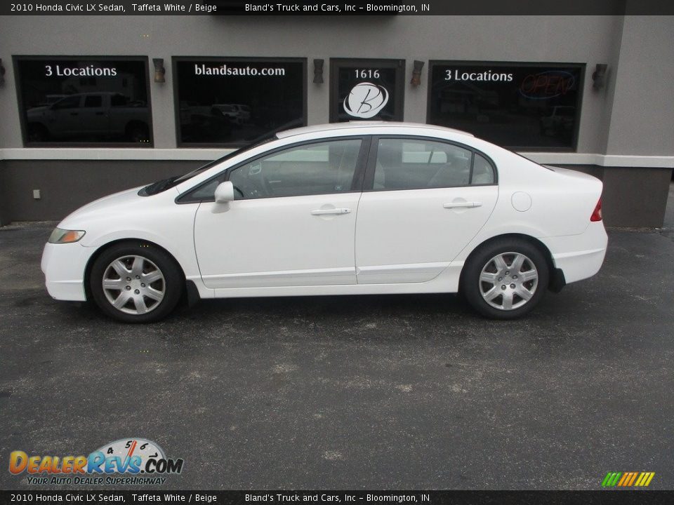 2010 Honda Civic LX Sedan Taffeta White / Beige Photo #1