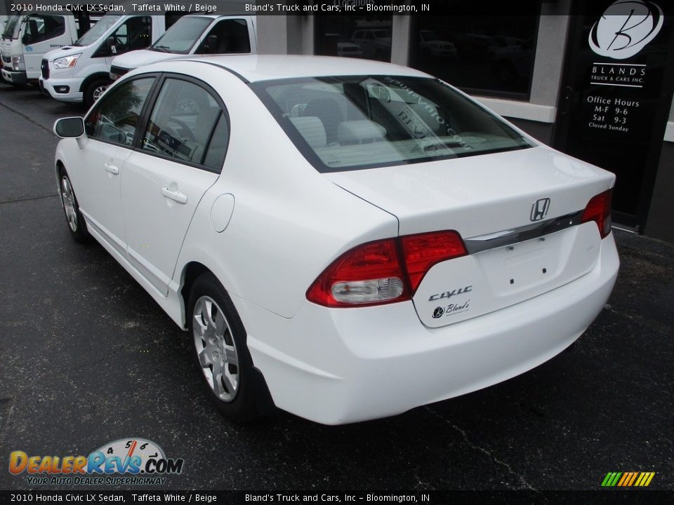 2010 Honda Civic LX Sedan Taffeta White / Beige Photo #3