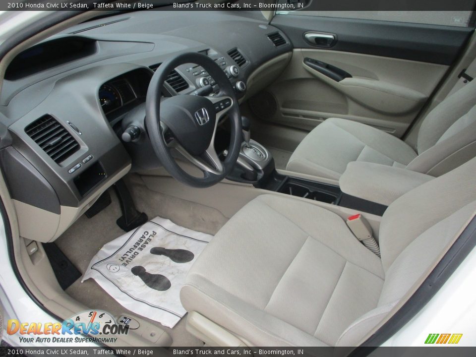 2010 Honda Civic LX Sedan Taffeta White / Beige Photo #6
