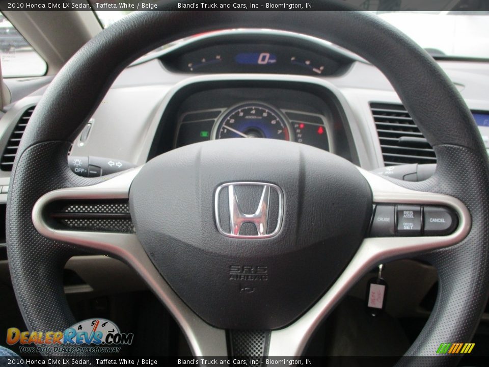 2010 Honda Civic LX Sedan Taffeta White / Beige Photo #10