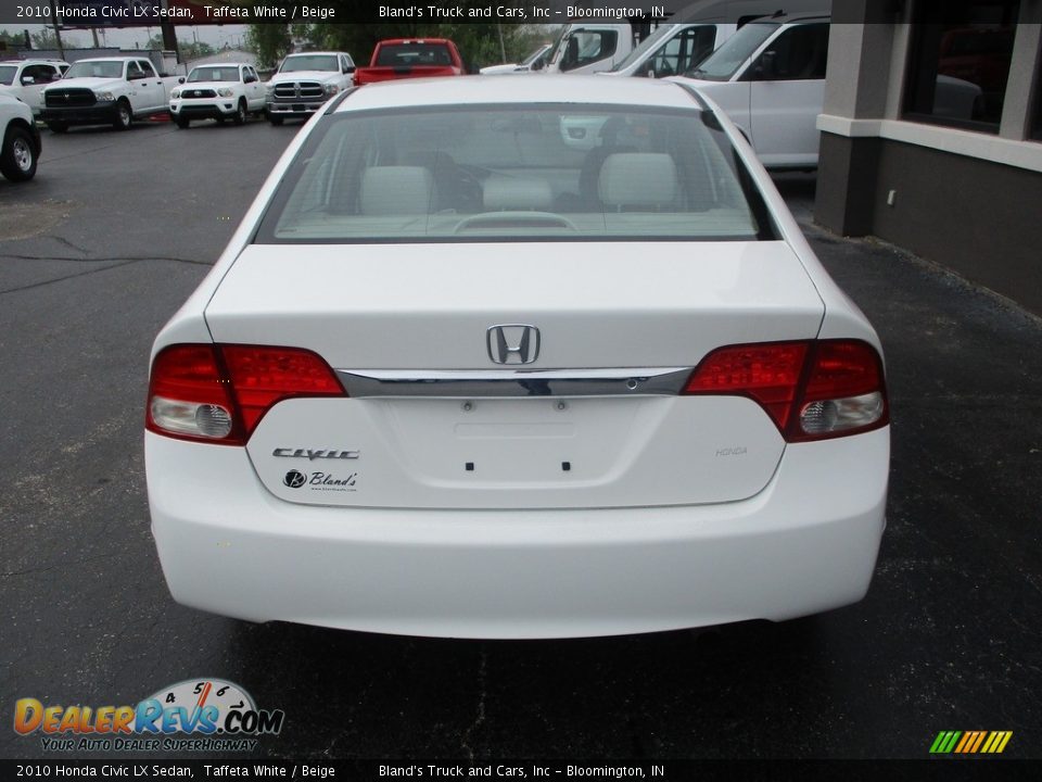 2010 Honda Civic LX Sedan Taffeta White / Beige Photo #19