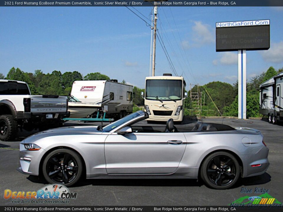 Iconic Silver Metallic 2021 Ford Mustang EcoBoost Premium Convertible Photo #2
