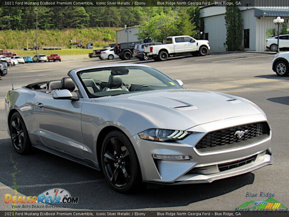 2021 Ford Mustang EcoBoost Premium Convertible Iconic Silver Metallic / Ebony Photo #7