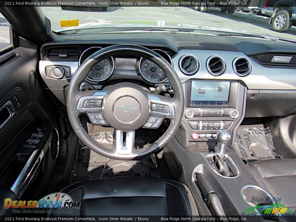 2021 Ford Mustang EcoBoost Premium Convertible Iconic Silver Metallic / Ebony Photo #14