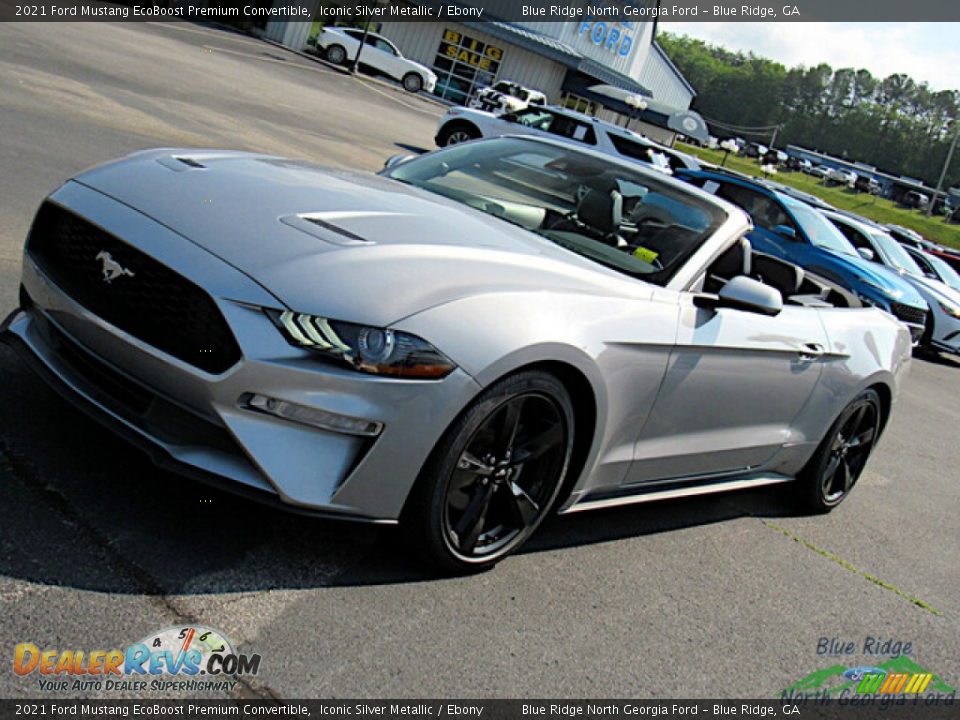 2021 Ford Mustang EcoBoost Premium Convertible Iconic Silver Metallic / Ebony Photo #25