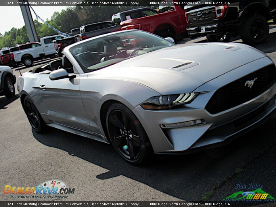 2021 Ford Mustang EcoBoost Premium Convertible Iconic Silver Metallic / Ebony Photo #26