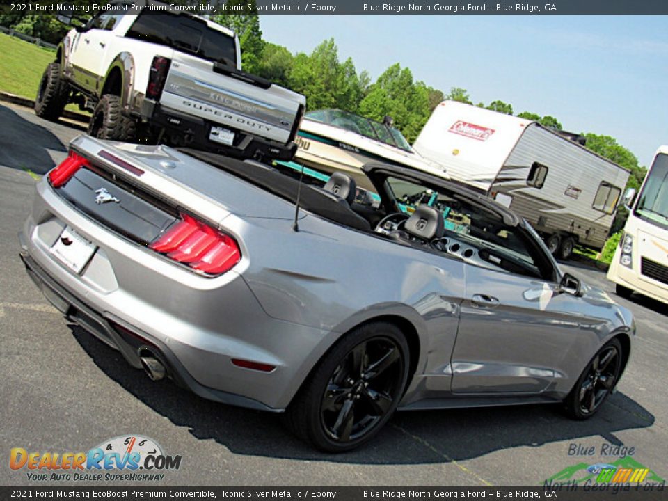 2021 Ford Mustang EcoBoost Premium Convertible Iconic Silver Metallic / Ebony Photo #27