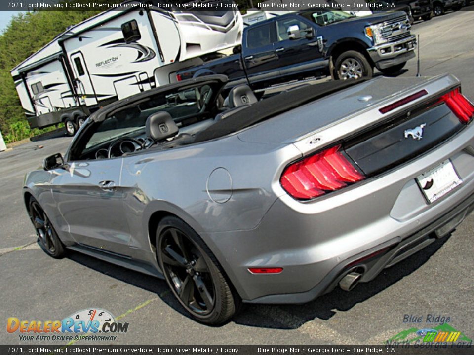 2021 Ford Mustang EcoBoost Premium Convertible Iconic Silver Metallic / Ebony Photo #28