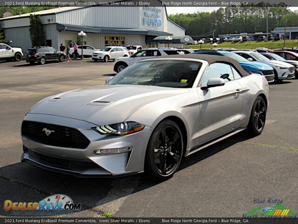 2021 Ford Mustang EcoBoost Premium Convertible Iconic Silver Metallic / Ebony Photo #29