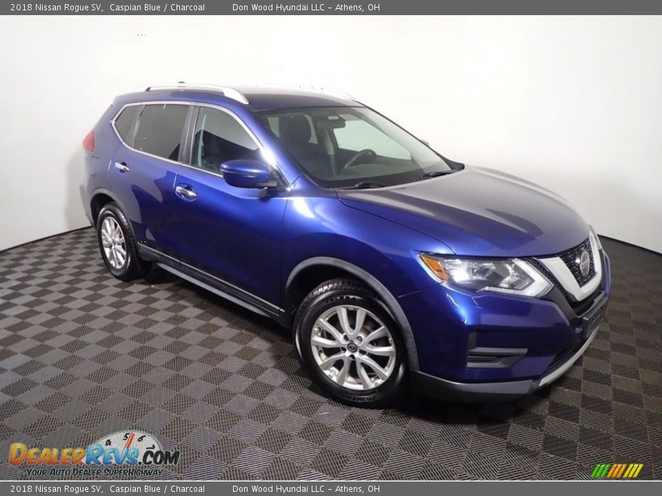 2018 Nissan Rogue SV Caspian Blue / Charcoal Photo #3