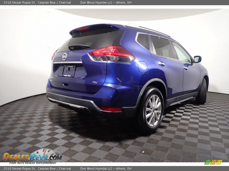 2018 Nissan Rogue SV Caspian Blue / Charcoal Photo #17