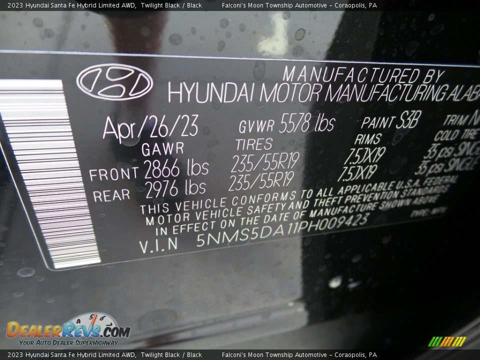 2023 Hyundai Santa Fe Hybrid Limited AWD Twilight Black / Black Photo #18