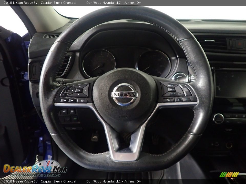2018 Nissan Rogue SV Caspian Blue / Charcoal Photo #26
