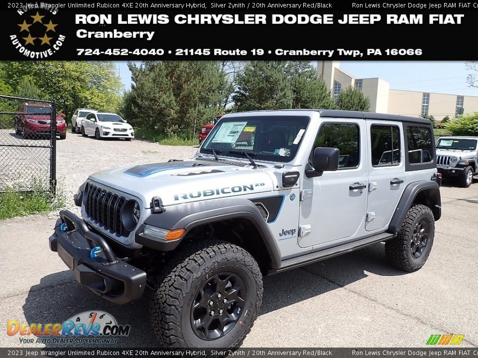 2023 Jeep Wrangler Unlimited Rubicon 4XE 20th Anniversary Hybrid Silver Zynith / 20th Anniversary Red/Black Photo #1