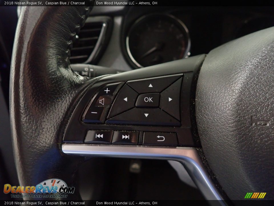 2018 Nissan Rogue SV Caspian Blue / Charcoal Photo #27