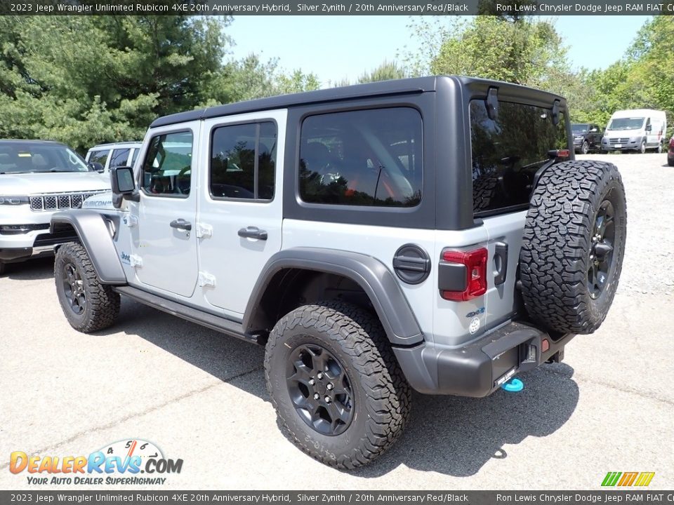 2023 Jeep Wrangler Unlimited Rubicon 4XE 20th Anniversary Hybrid Silver Zynith / 20th Anniversary Red/Black Photo #3