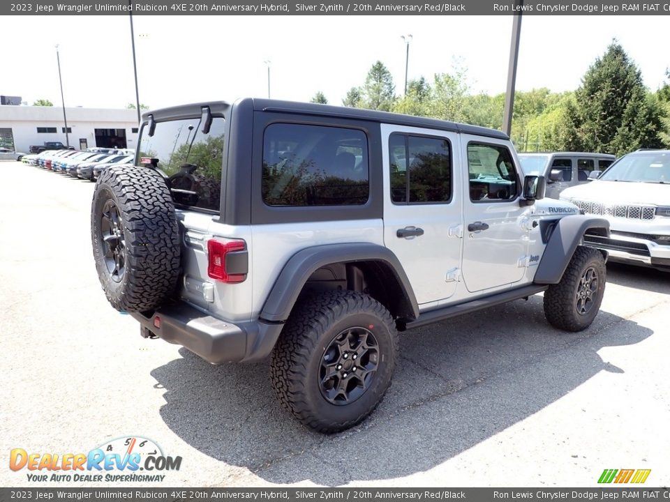 2023 Jeep Wrangler Unlimited Rubicon 4XE 20th Anniversary Hybrid Silver Zynith / 20th Anniversary Red/Black Photo #5