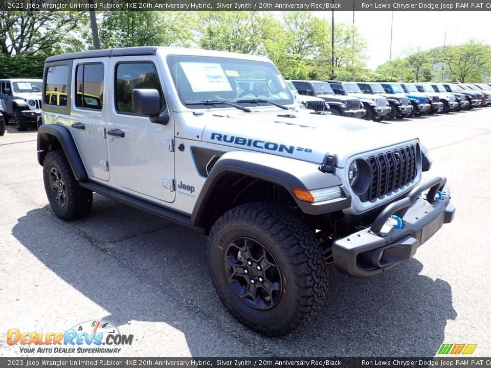 2023 Jeep Wrangler Unlimited Rubicon 4XE 20th Anniversary Hybrid Silver Zynith / 20th Anniversary Red/Black Photo #7