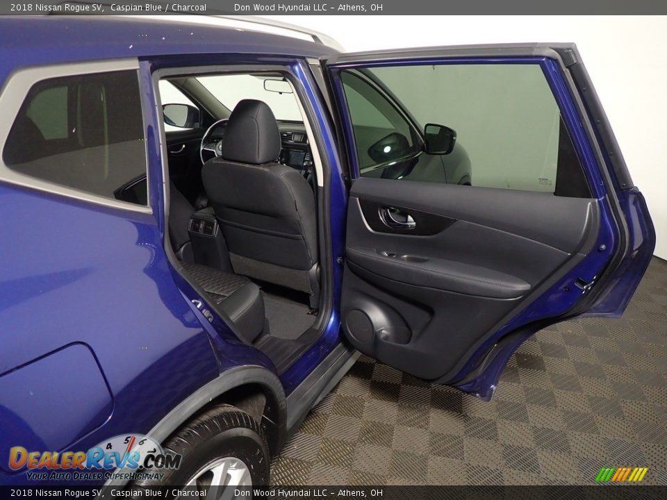 2018 Nissan Rogue SV Caspian Blue / Charcoal Photo #34