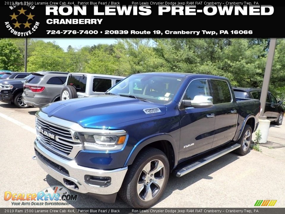 2019 Ram 1500 Laramie Crew Cab 4x4 Patriot Blue Pearl / Black Photo #1