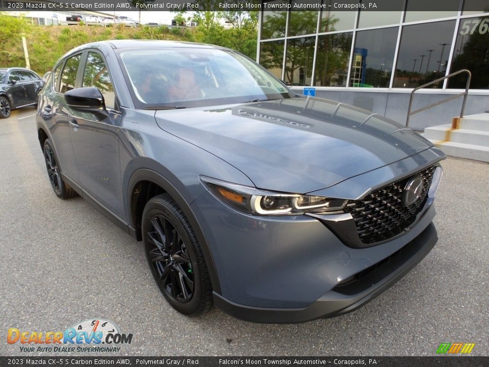 2023 Mazda CX-5 S Carbon Edition AWD Polymetal Gray / Red Photo #9