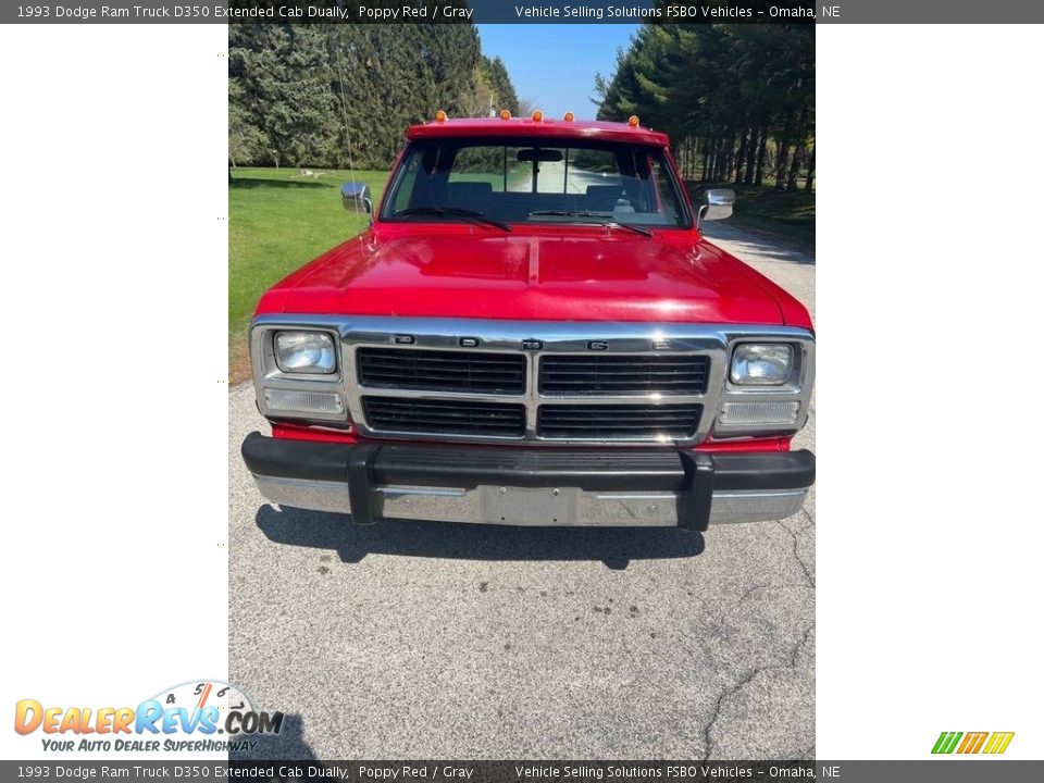 1993 Dodge Ram Truck D350 Extended Cab Dually Poppy Red / Gray Photo #4