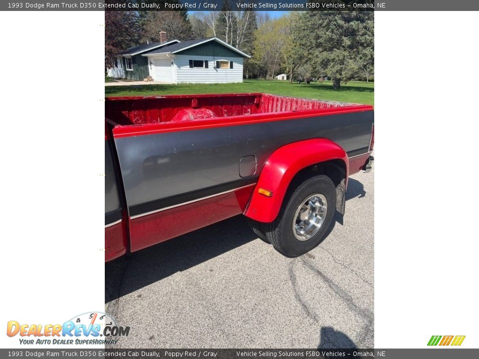 1993 Dodge Ram Truck D350 Extended Cab Dually Poppy Red / Gray Photo #11