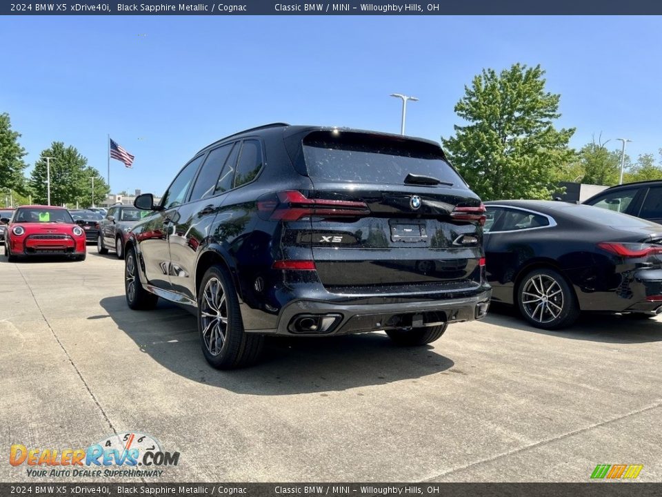 2024 BMW X5 xDrive40i Black Sapphire Metallic / Cognac Photo #3