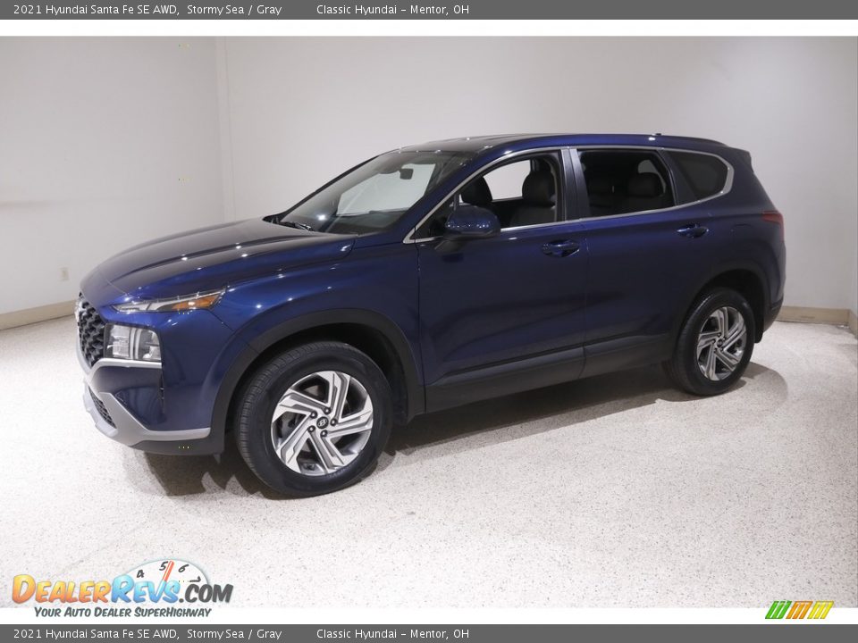 2021 Hyundai Santa Fe SE AWD Stormy Sea / Gray Photo #3