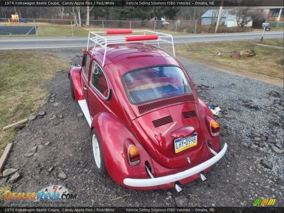 1974 Volkswagen Beetle Coupe Candy Apple Red / Red/White Photo #15