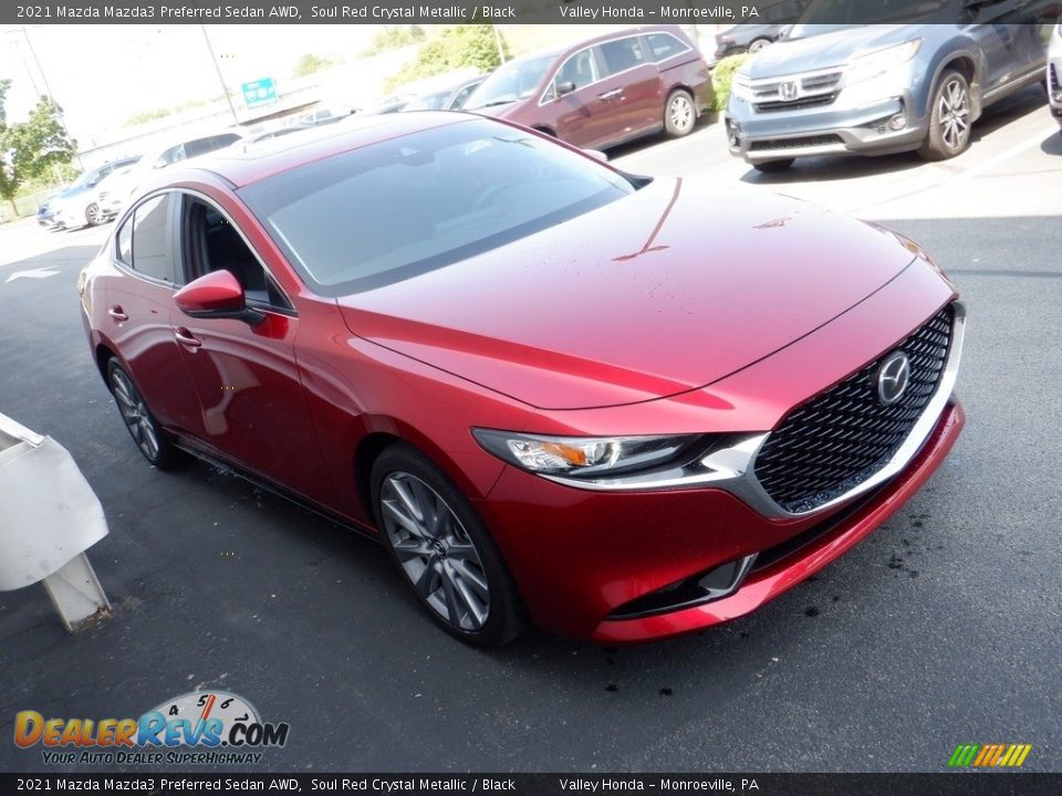 2021 Mazda Mazda3 Preferred Sedan AWD Soul Red Crystal Metallic / Black Photo #6