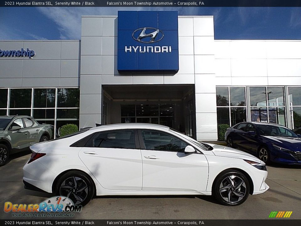 2023 Hyundai Elantra SEL Serenity White / Black Photo #1