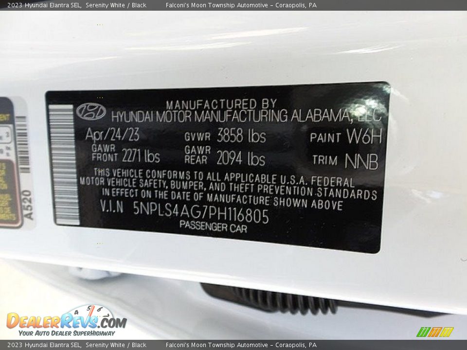 2023 Hyundai Elantra SEL Serenity White / Black Photo #18