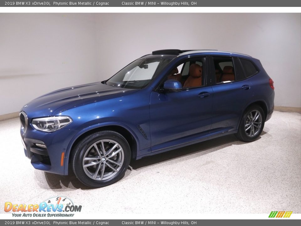 2019 BMW X3 xDrive30i Phytonic Blue Metallic / Cognac Photo #3