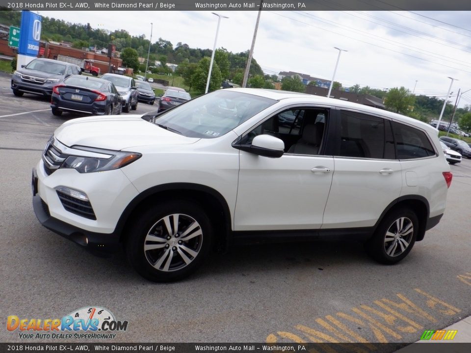 2018 Honda Pilot EX-L AWD White Diamond Pearl / Beige Photo #7