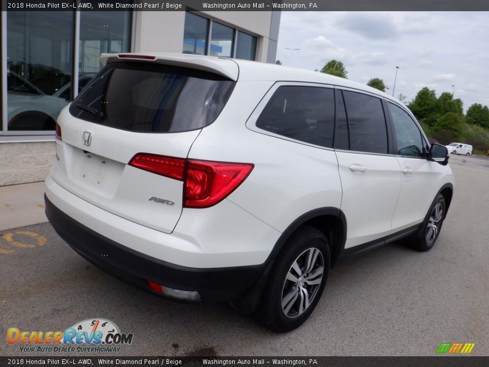 2018 Honda Pilot EX-L AWD White Diamond Pearl / Beige Photo #9