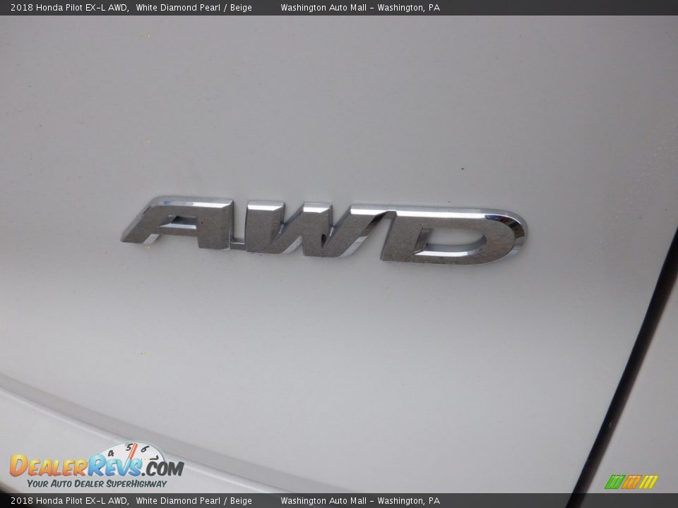 2018 Honda Pilot EX-L AWD White Diamond Pearl / Beige Photo #10