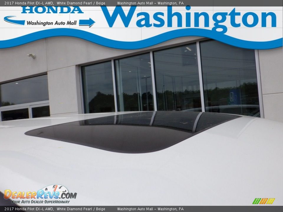2017 Honda Pilot EX-L AWD White Diamond Pearl / Beige Photo #3