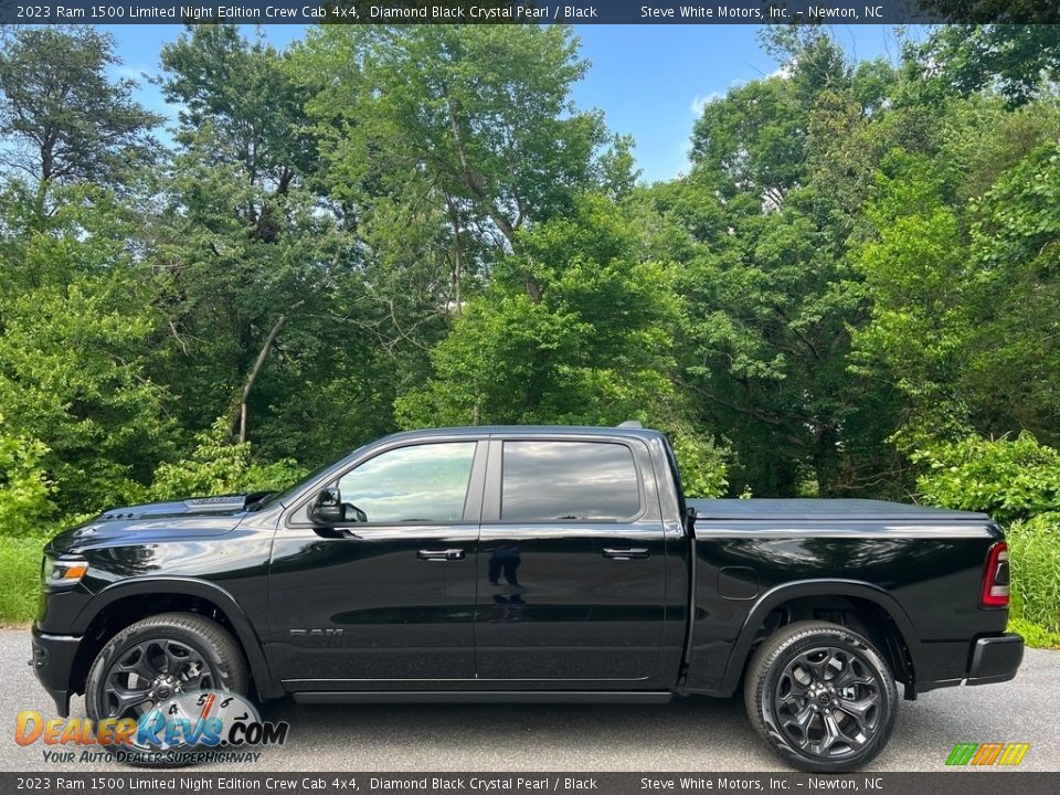 Diamond Black Crystal Pearl 2023 Ram 1500 Limited Night Edition Crew Cab 4x4 Photo #1