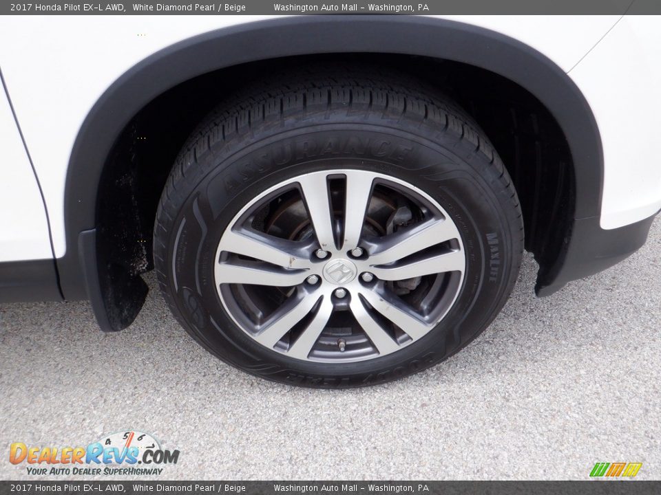 2017 Honda Pilot EX-L AWD White Diamond Pearl / Beige Photo #4