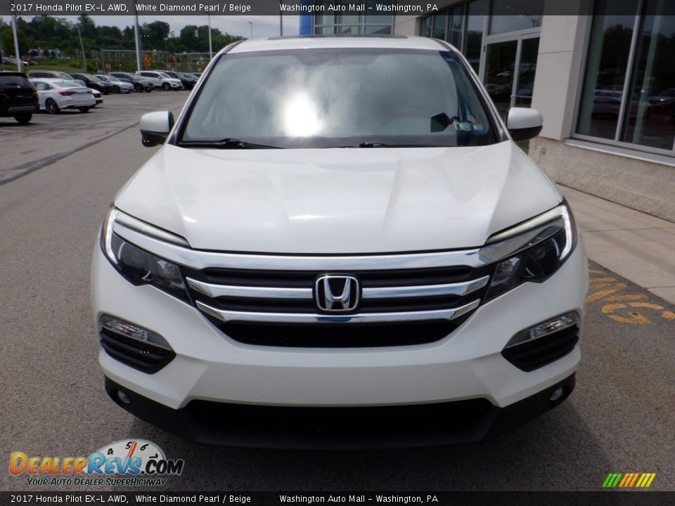 2017 Honda Pilot EX-L AWD White Diamond Pearl / Beige Photo #5