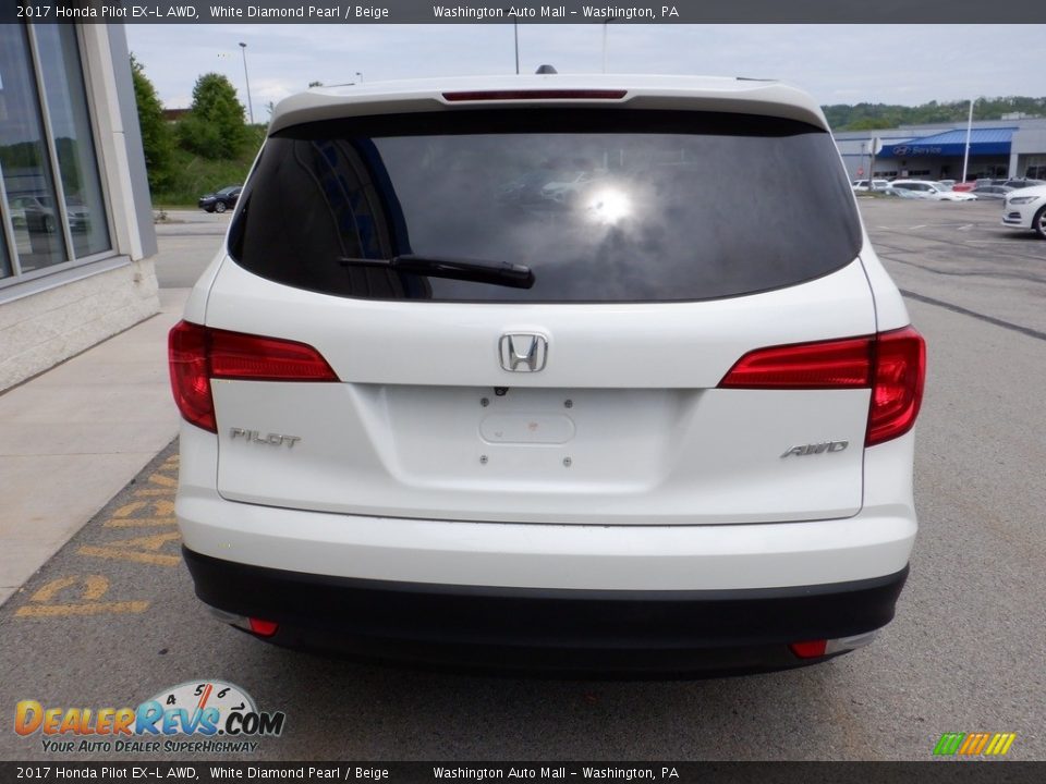 2017 Honda Pilot EX-L AWD White Diamond Pearl / Beige Photo #9