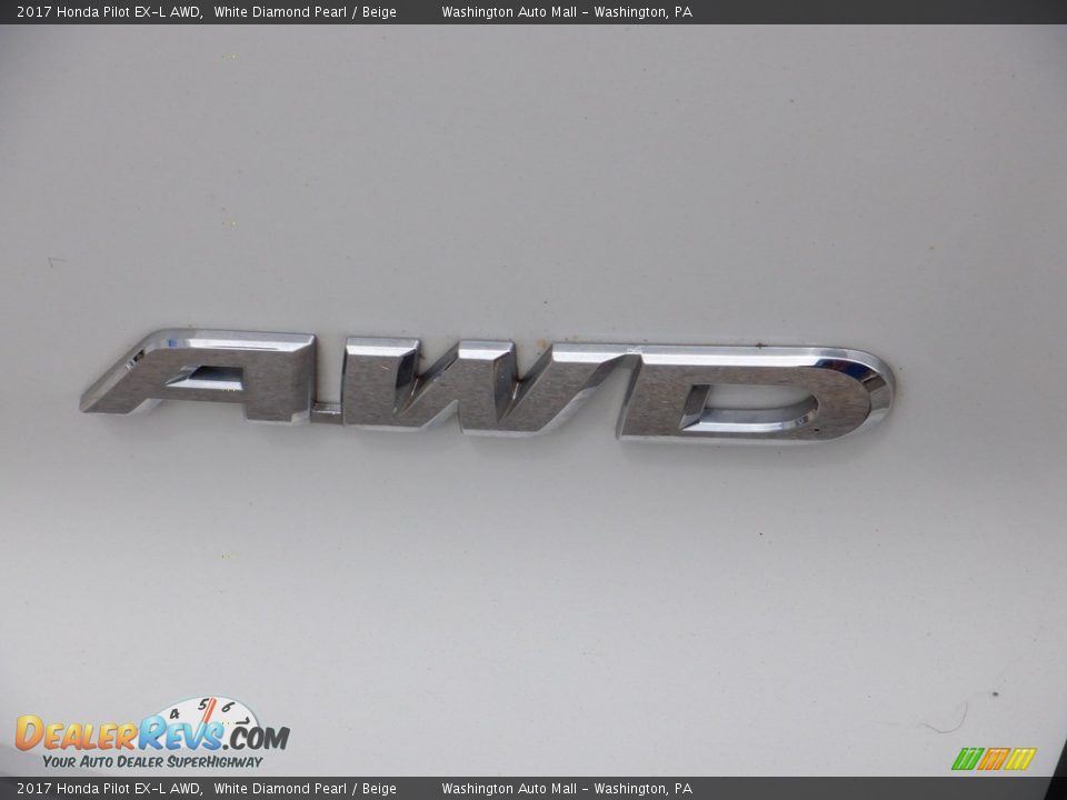 2017 Honda Pilot EX-L AWD White Diamond Pearl / Beige Photo #11